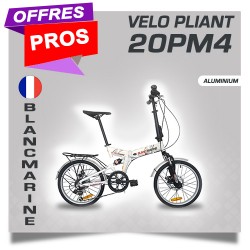 VÉLO PLIANT BLANC MARINE, MODÈLE 20PM4 - 7 OU 21 VITESSES