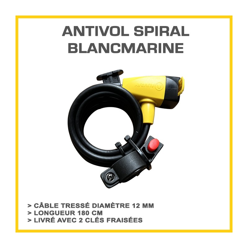 Antivol en acier avec serrure pour vélo pliant Blanc Marine