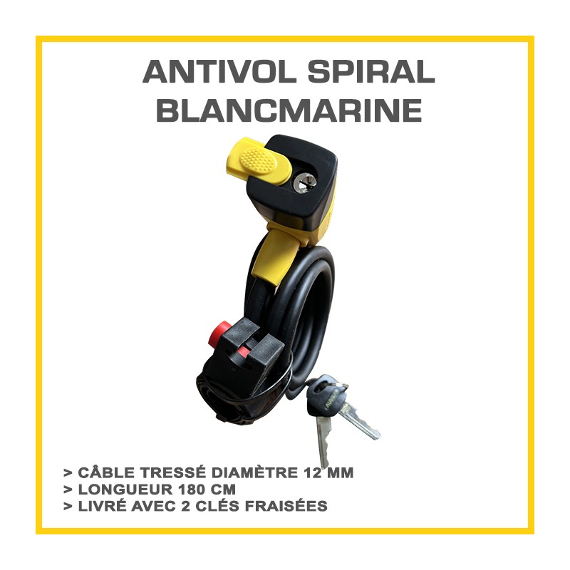 Antivol en acier avec serrure pour vélo pliant Blanc Marine