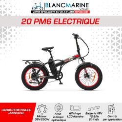 VÉLO PLIANT ÉLECTRIQUE BLANC MARINE MODÈLE 20PM6