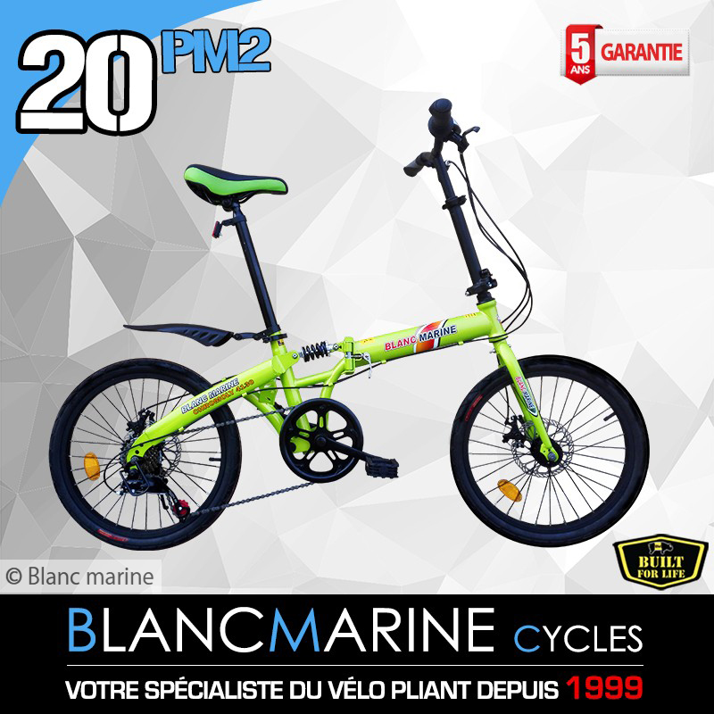 VÉLO PLIANT BLANC MARINE, MODÈLE 20PM3, PACK BASIQUE