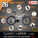 VTT PLIANT BLANC MARINE MODÈLE 26PM4, 7 VITESSES - PACK BASIQUE